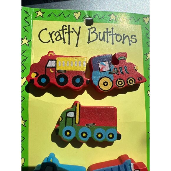 Crafty Productions Wooden Decorative Truck Buttons Set Of 5 New on Car - Picture 3 of 4
